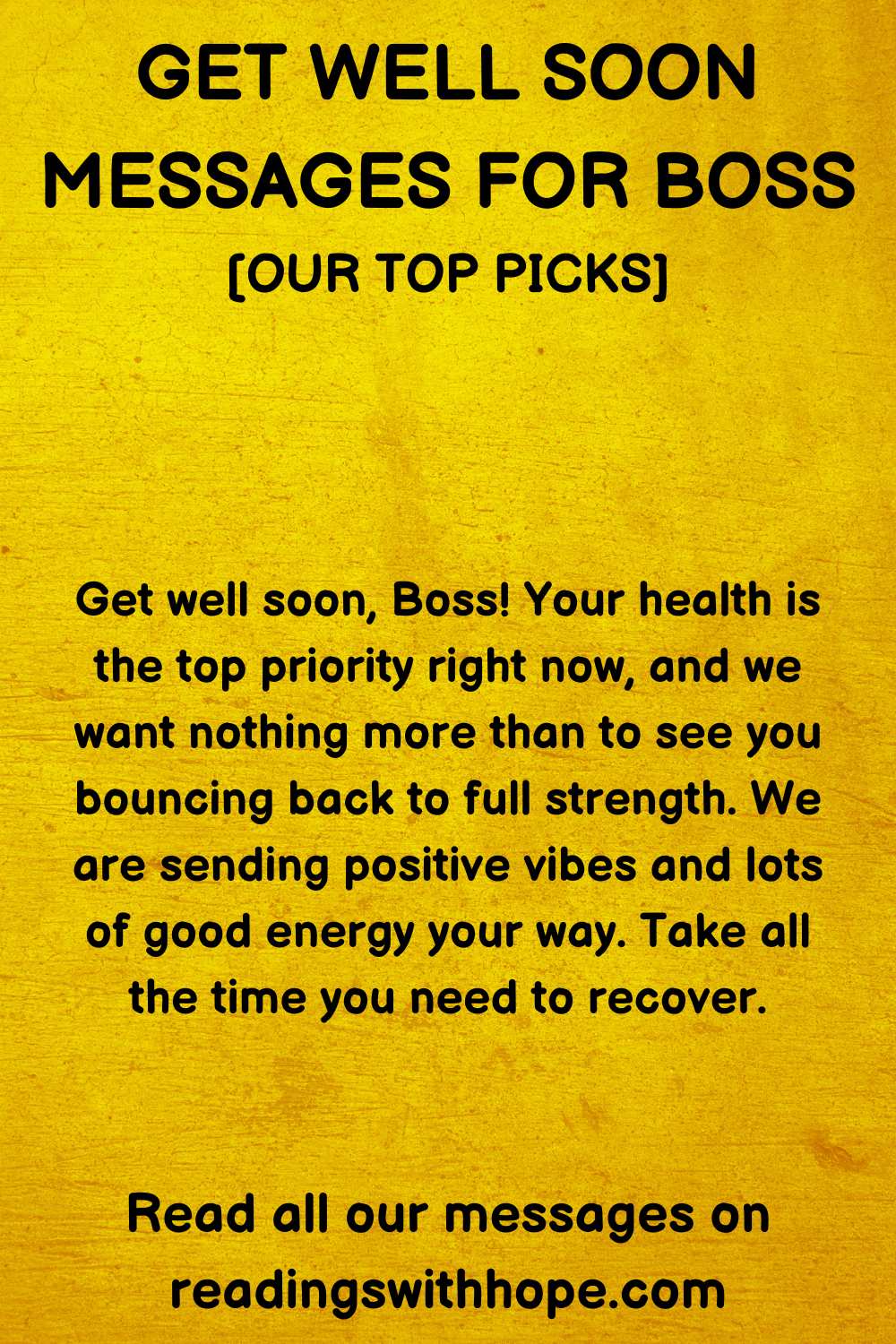 Get Well Soon Message for Boss
