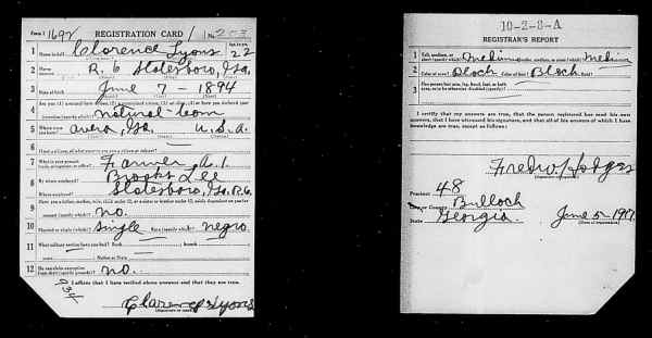 U.S., World War I Draft Registration Cards, 1917-1918