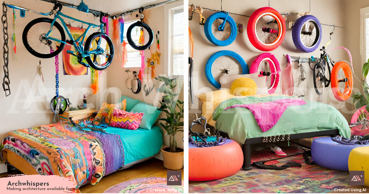 Decoration Ideas for Bedrooms With Cycle Tires & Gears