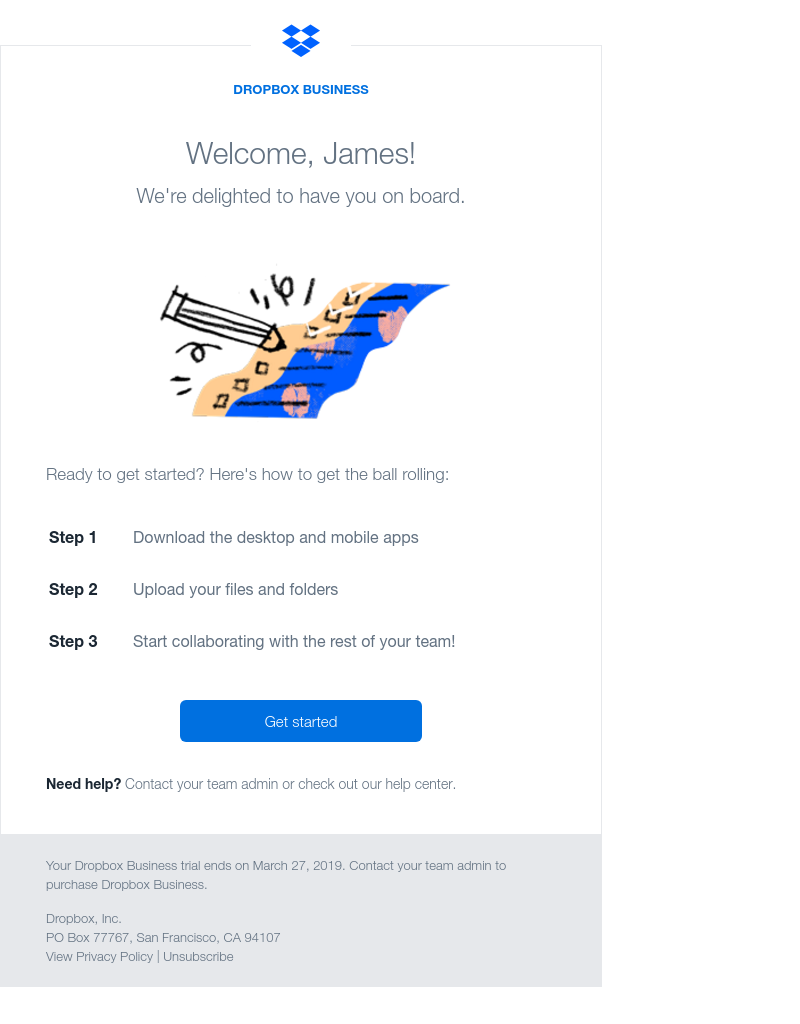 User Onboarding Welcome Email