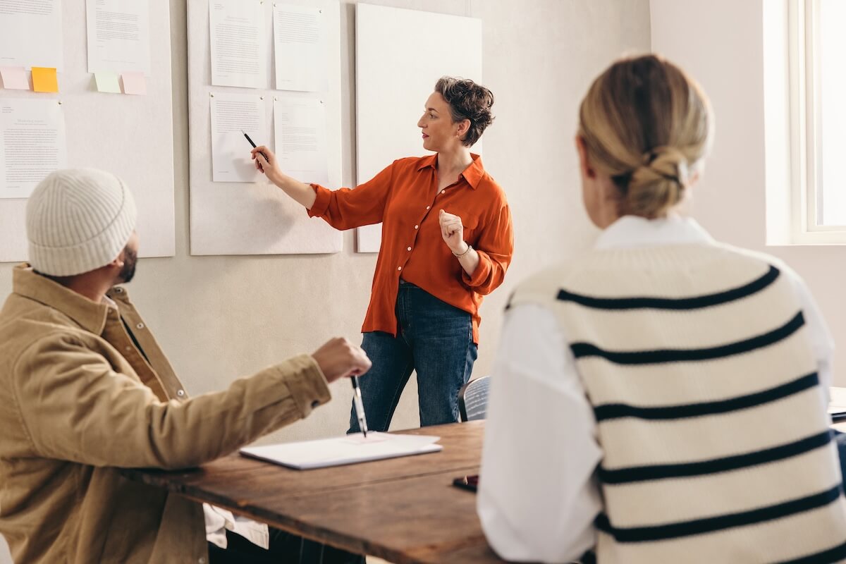 Behavioral health workforce: entrepreneur presenting at a meeting