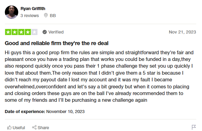 FX2 Funding Trustpilot review