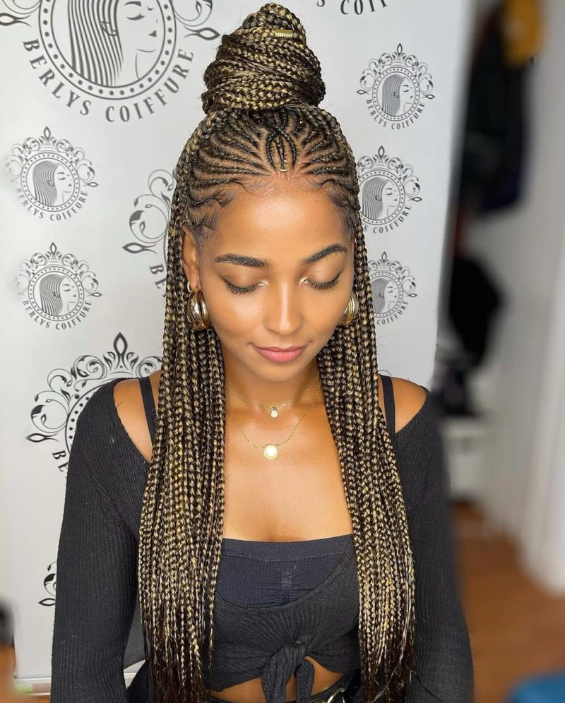 African Tribal Braid Ombre Hairstyle