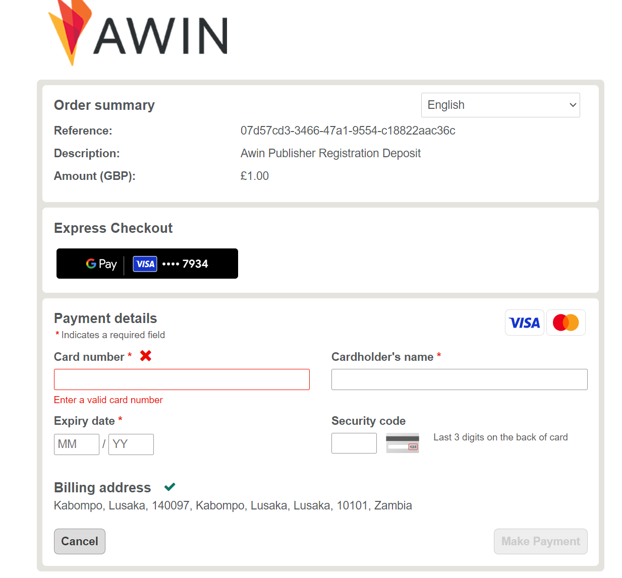 Awin account creation