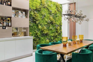 sustainable interior design ideas for your home remodel green wall with foliage in living room custom built michigan