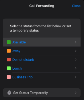 Status aanpassen via iOS mobile app