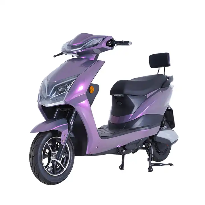 A purple electric moped for adults