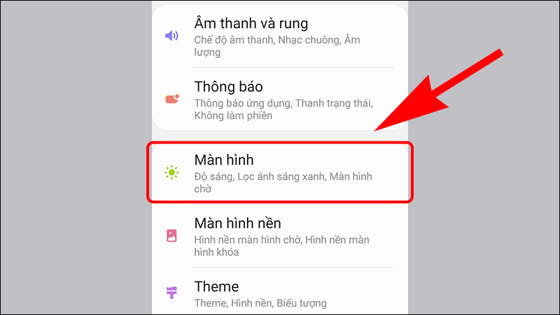 cách ẩn màn hình giọt nước trên điện thoại sam sung