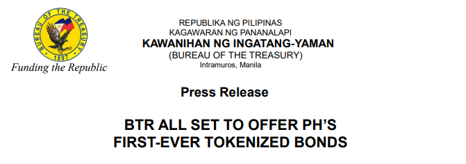 Philippines Set To Offer Tokenized Treasury Bond Next Week
