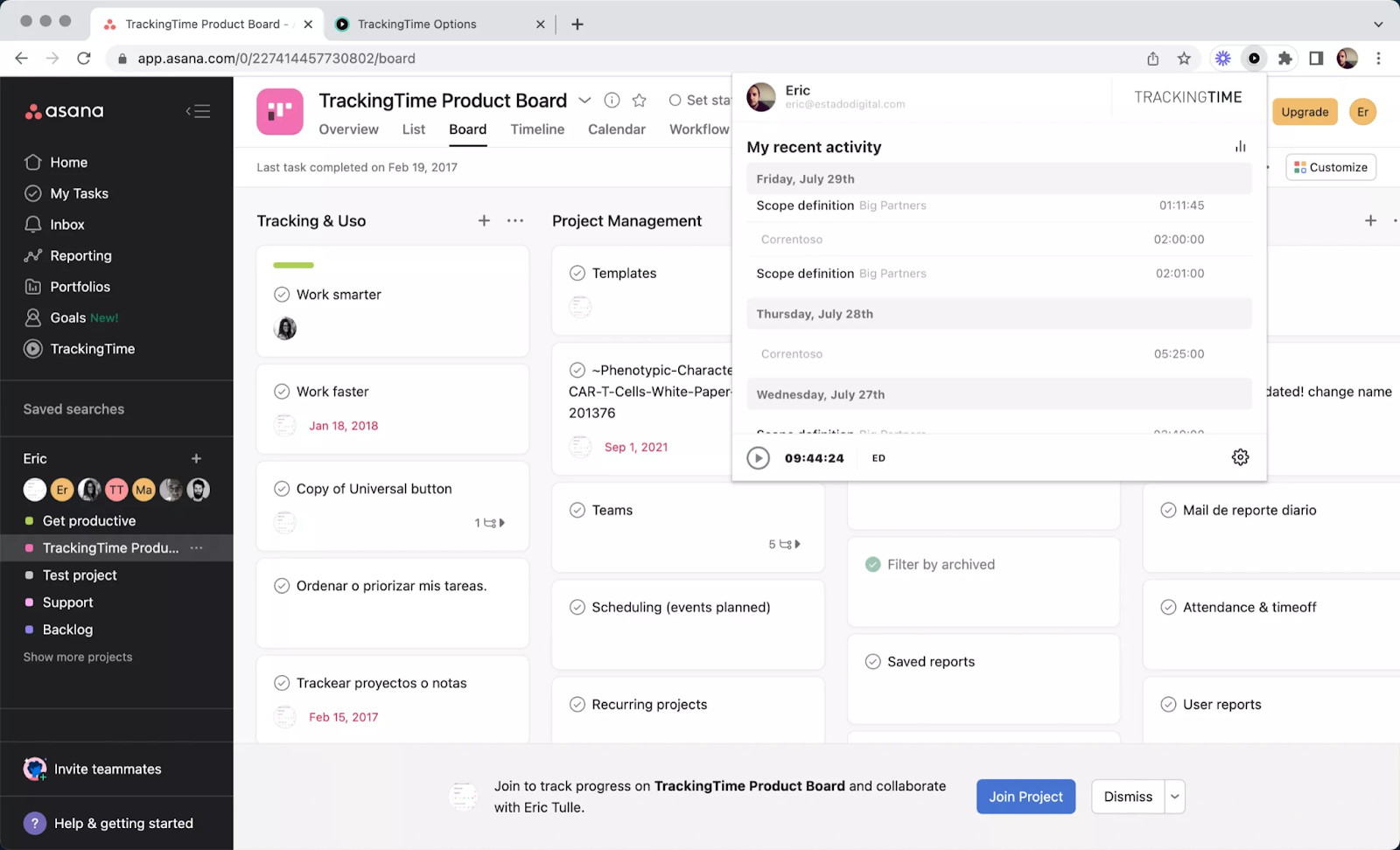 Design & Functionality for Asana