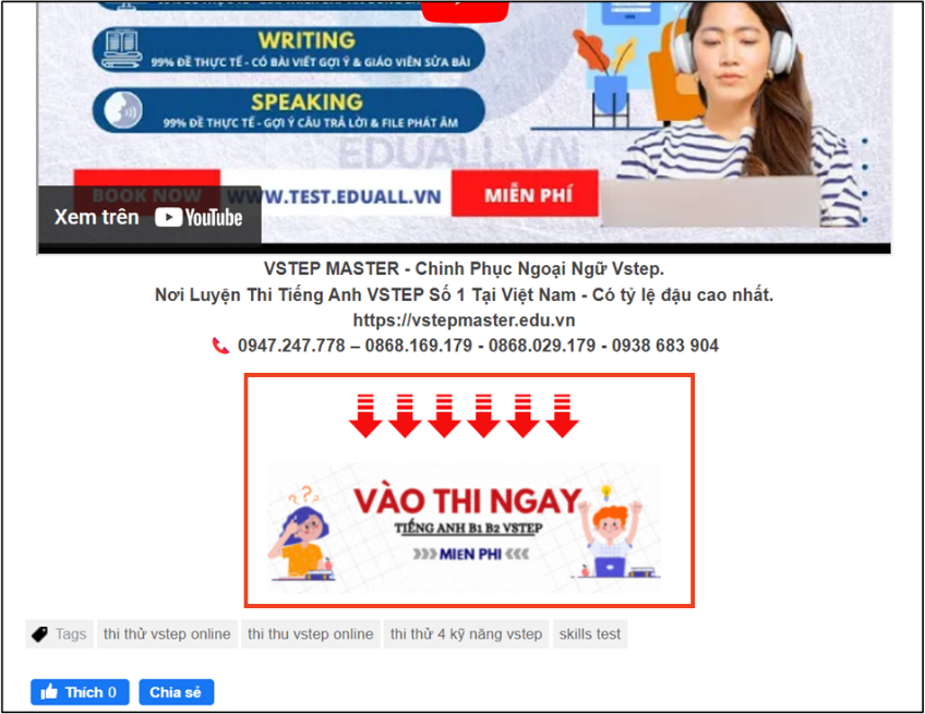 3 uu diem bai thi thu b1 online tieng anh vstep