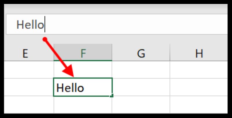 Nhập dữ liệu Excel từ thanh công thức