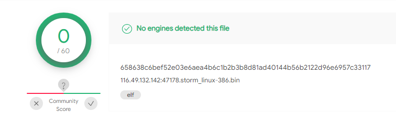 658638c6bef52e03e6aea4b6c1b2b3b8d81ad40144b56b2122d96e6957c33117 örneği VirusTotal'da algılanamadı