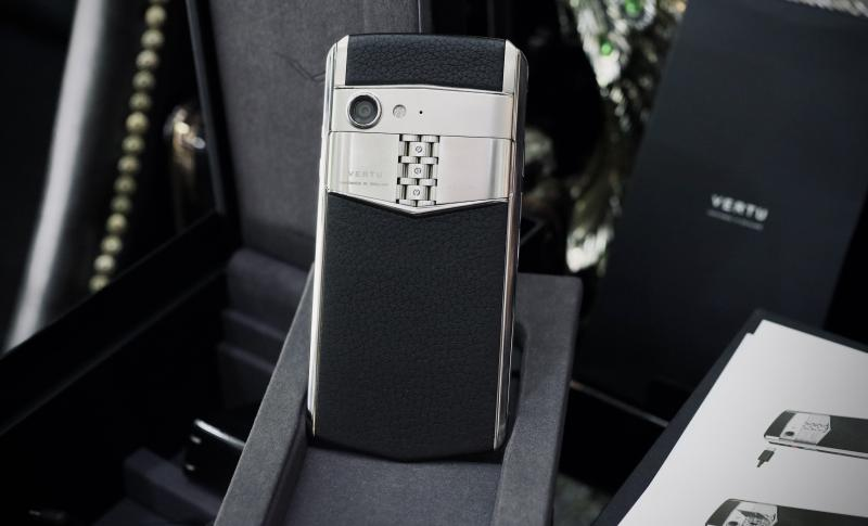 VERTU ASTER P SILVER BLACK CALF NEW | Hoàng Luxury