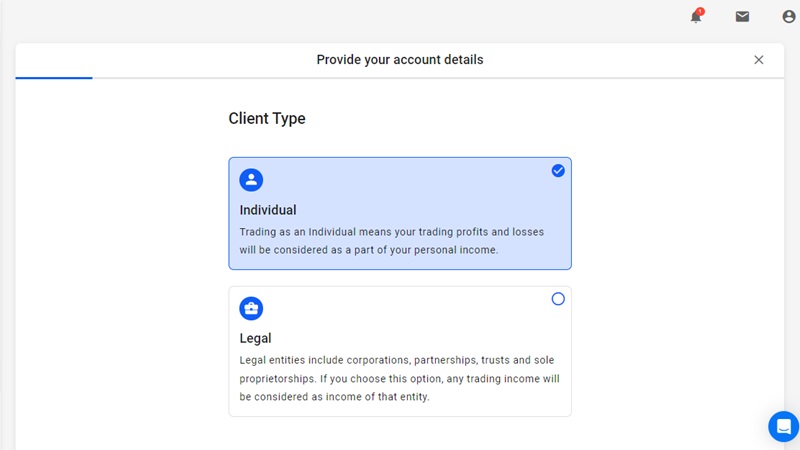 admirals types of accounts