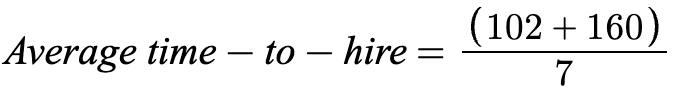 equation depicting the average time to hire