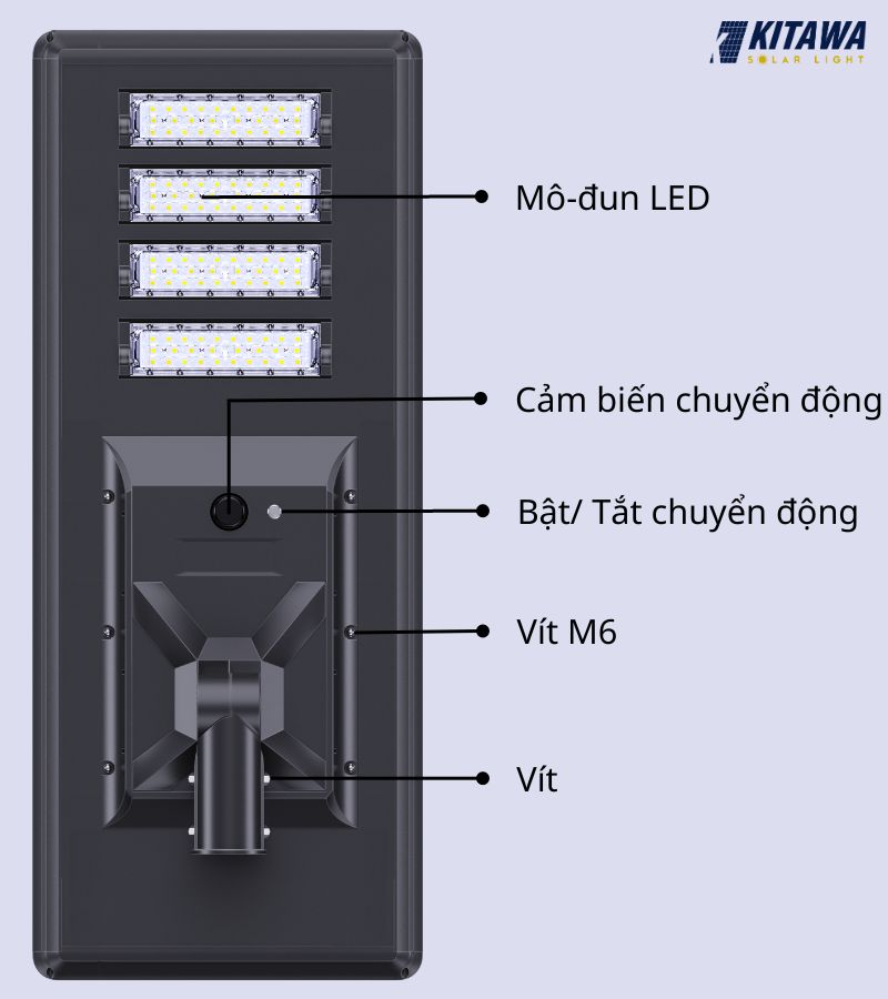 Đèn liền thể công trình năng lượng mặt trời 120W - NV.120