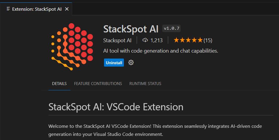 Imagem do artigo sobre teste de aceitação com imagem da extensão StackSpot AI para Visual Studio Code (VSCode).