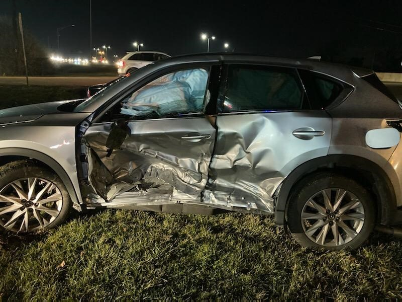 t bone car accident damage at night due to a drunk driver, needless car accident due to dui distracted drivers