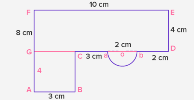 Diviser la forme irrégulière avec des courbes en deux ou plusieurs formes régulières
