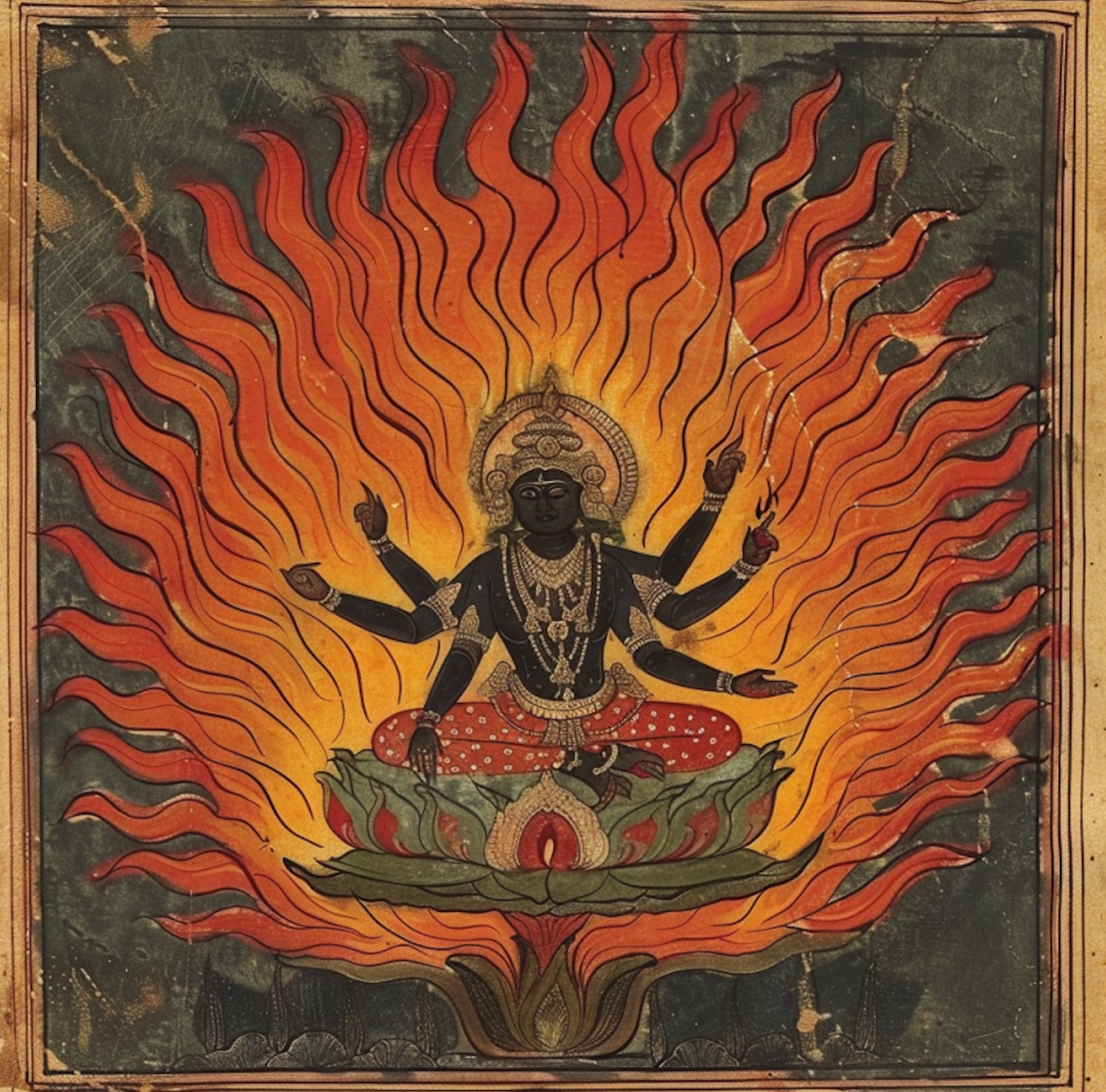Agni, the Hindu god of fire.