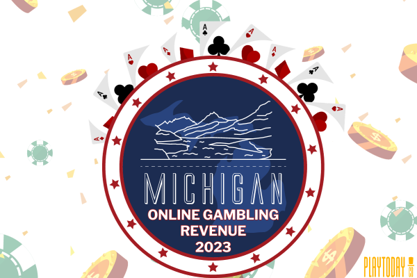 Visual Representation of 2023 Michigan online gambling revenue.