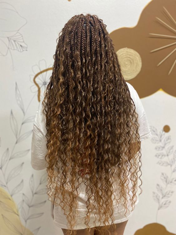 Picture of the beautiful cascading bohemain braids