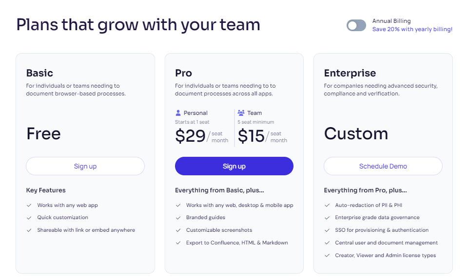 ScribeHow Pricing