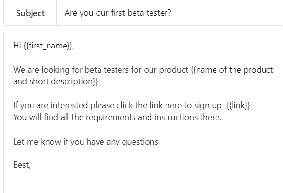 how to reach out to beta tester via email