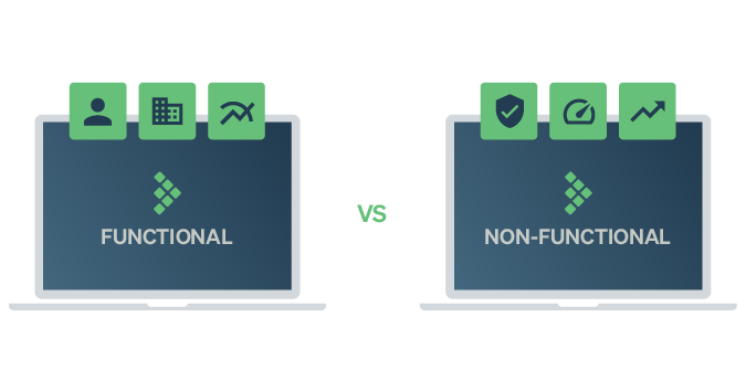 Types of software testing: functional and non functional testing.