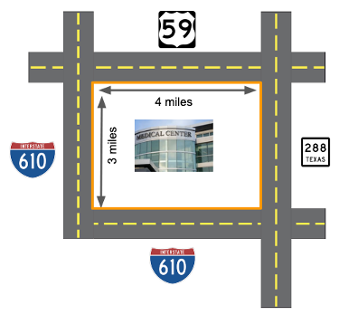 A diagram of the highways as described in sentences above.