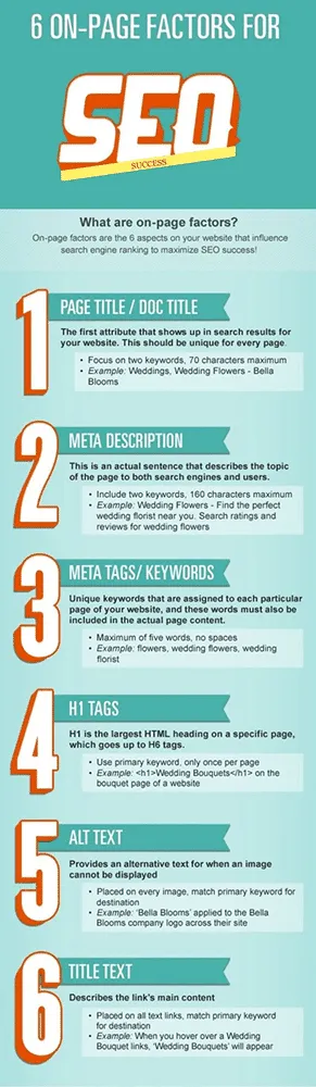 sample infographic on factors for SEO success