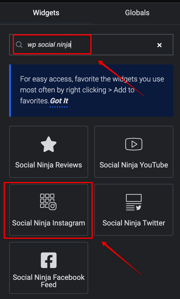 Widgets by WP Social Ninja.