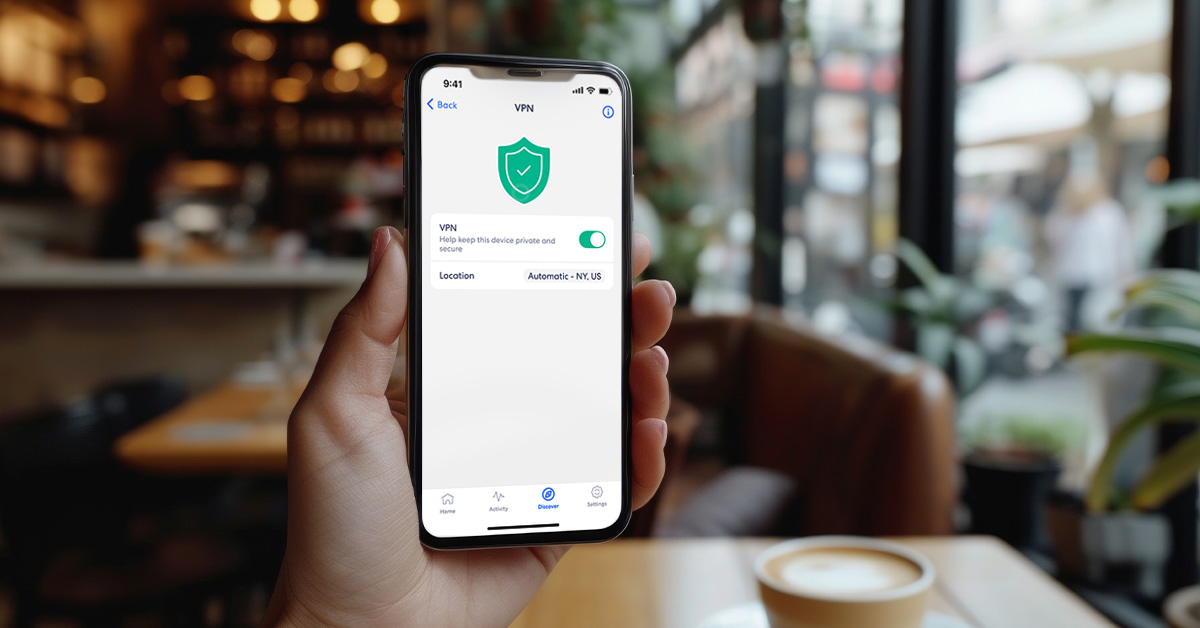 When on public networks, turn on your VPN to encrypt and protect your online data