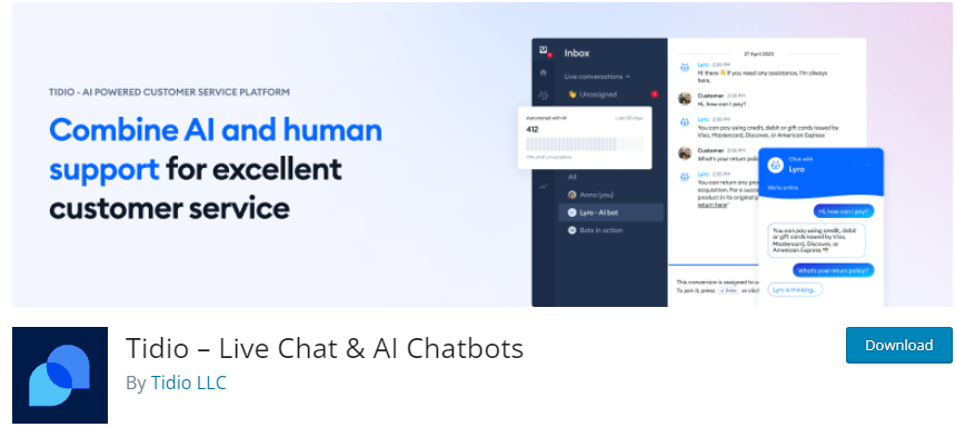 Tidio Live Chat: One of the Best WordPress Free Live Chat Plugins