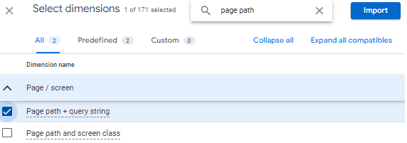 Add page path + query string dimension to Exploration to find 404 error pages in GA4