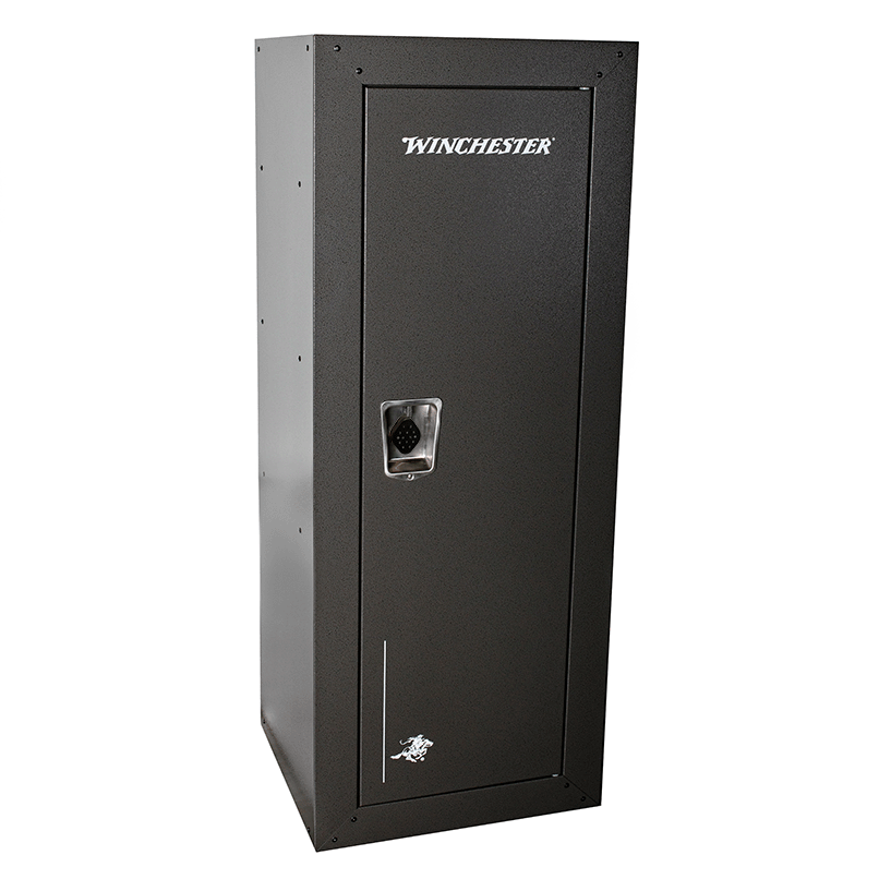 A black metal safe with a keyhole

Description automatically generated