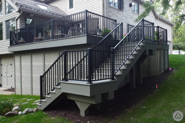 top deck stair designs and materials composite stairs design custom built michigan