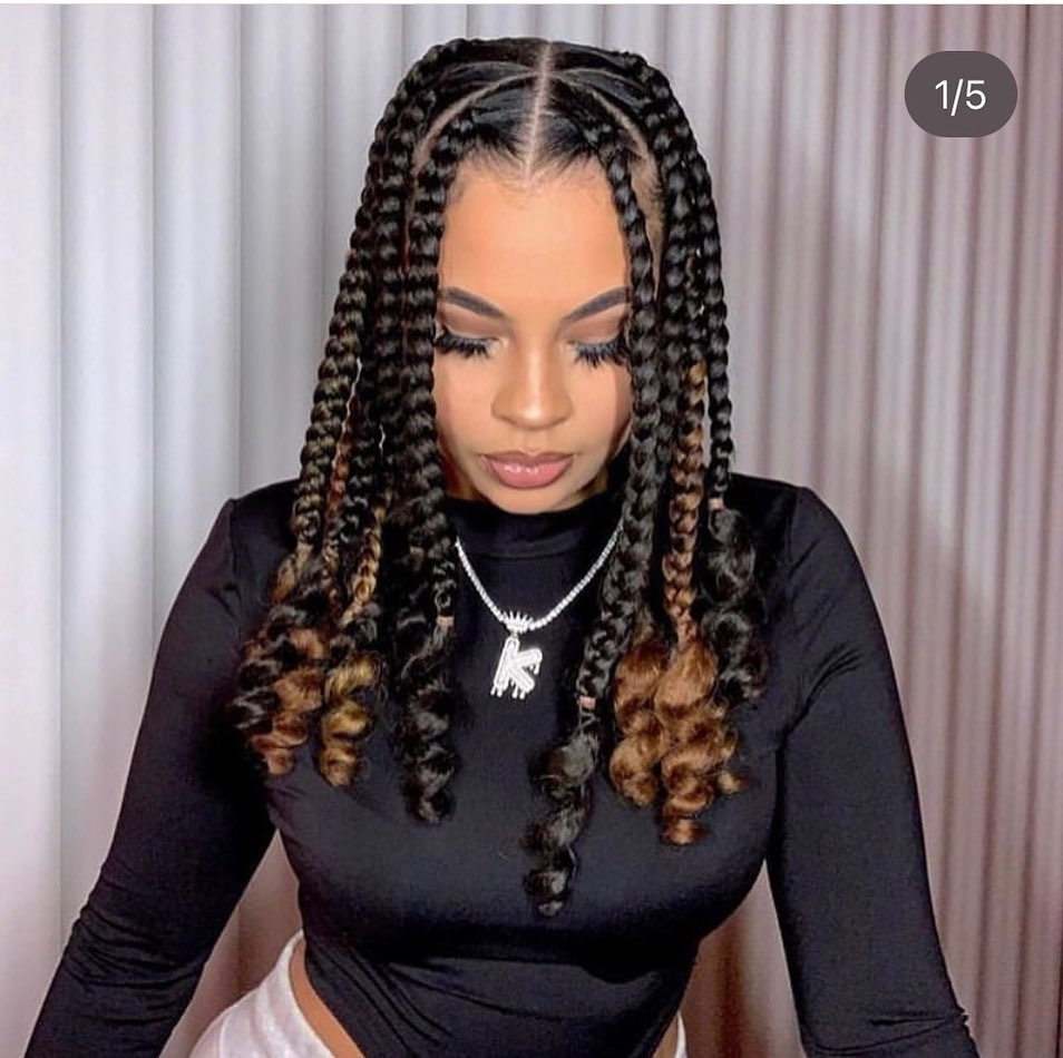 Medium  Knotless box braid