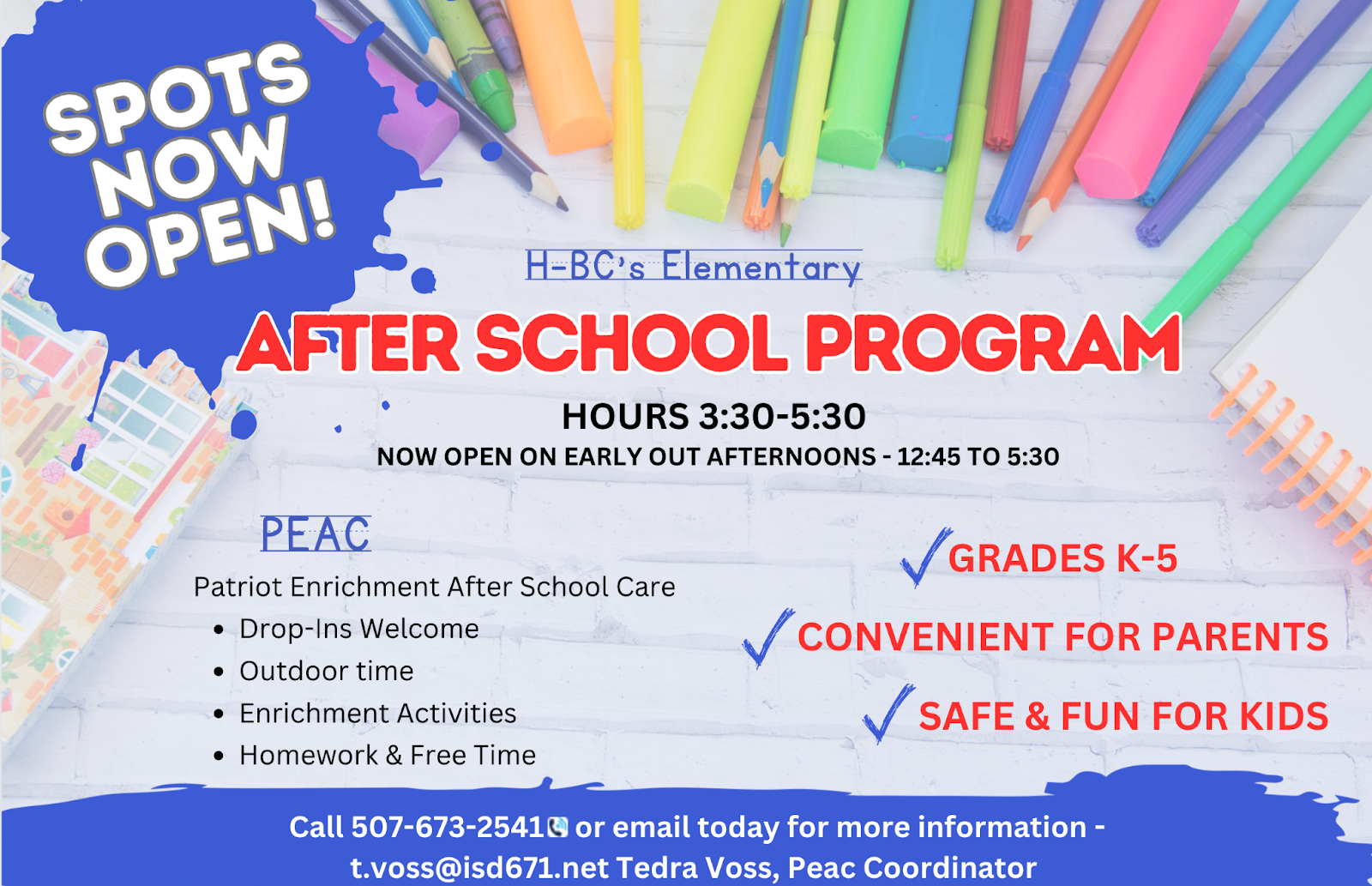 Peac After School Care Information
