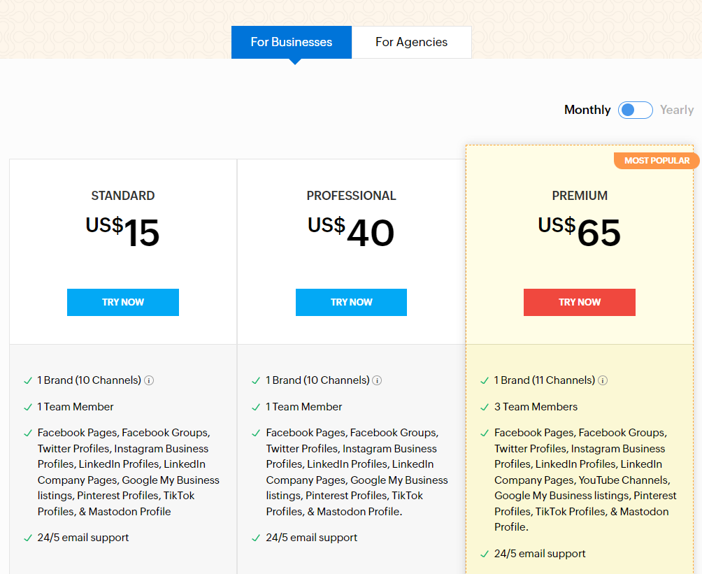 Zoho Social Pricing Plans