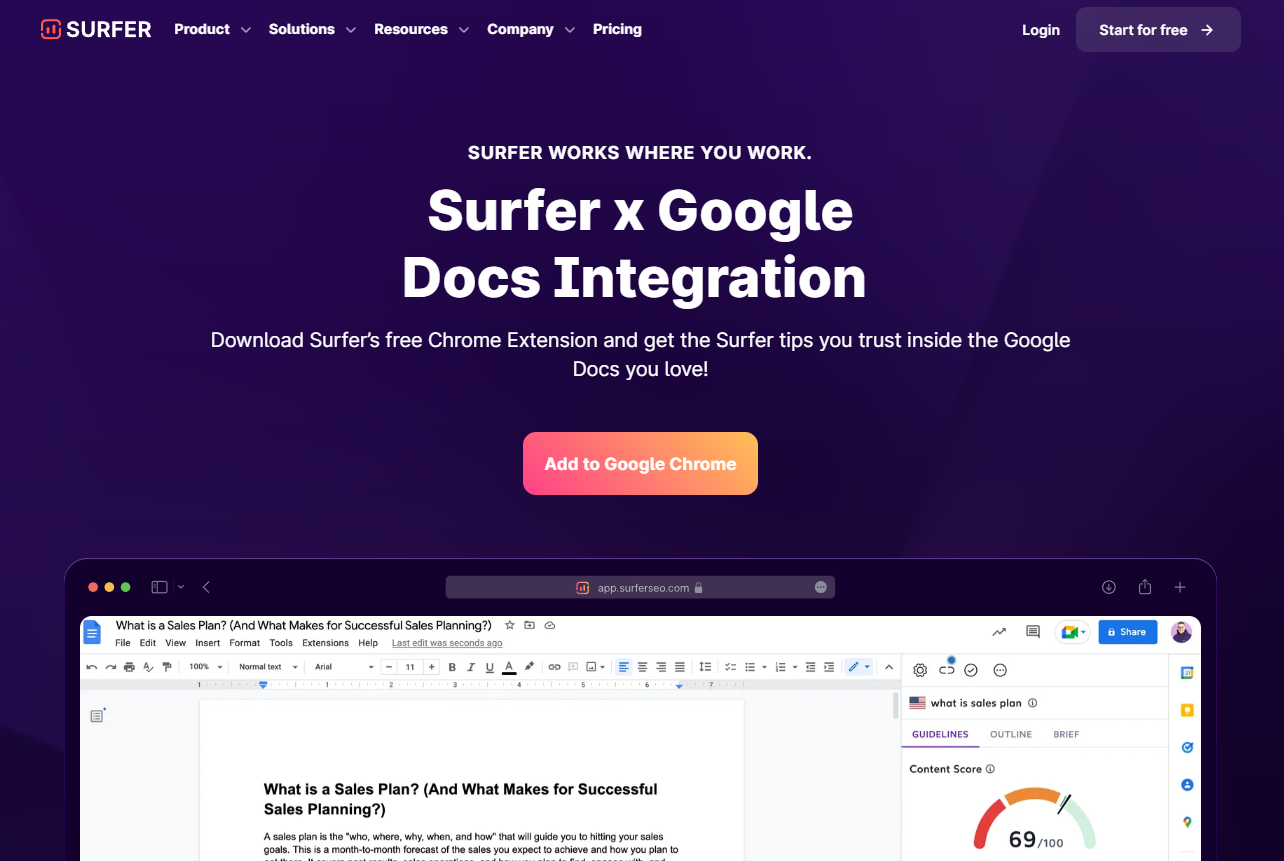 Surfer x Google Docs Integration