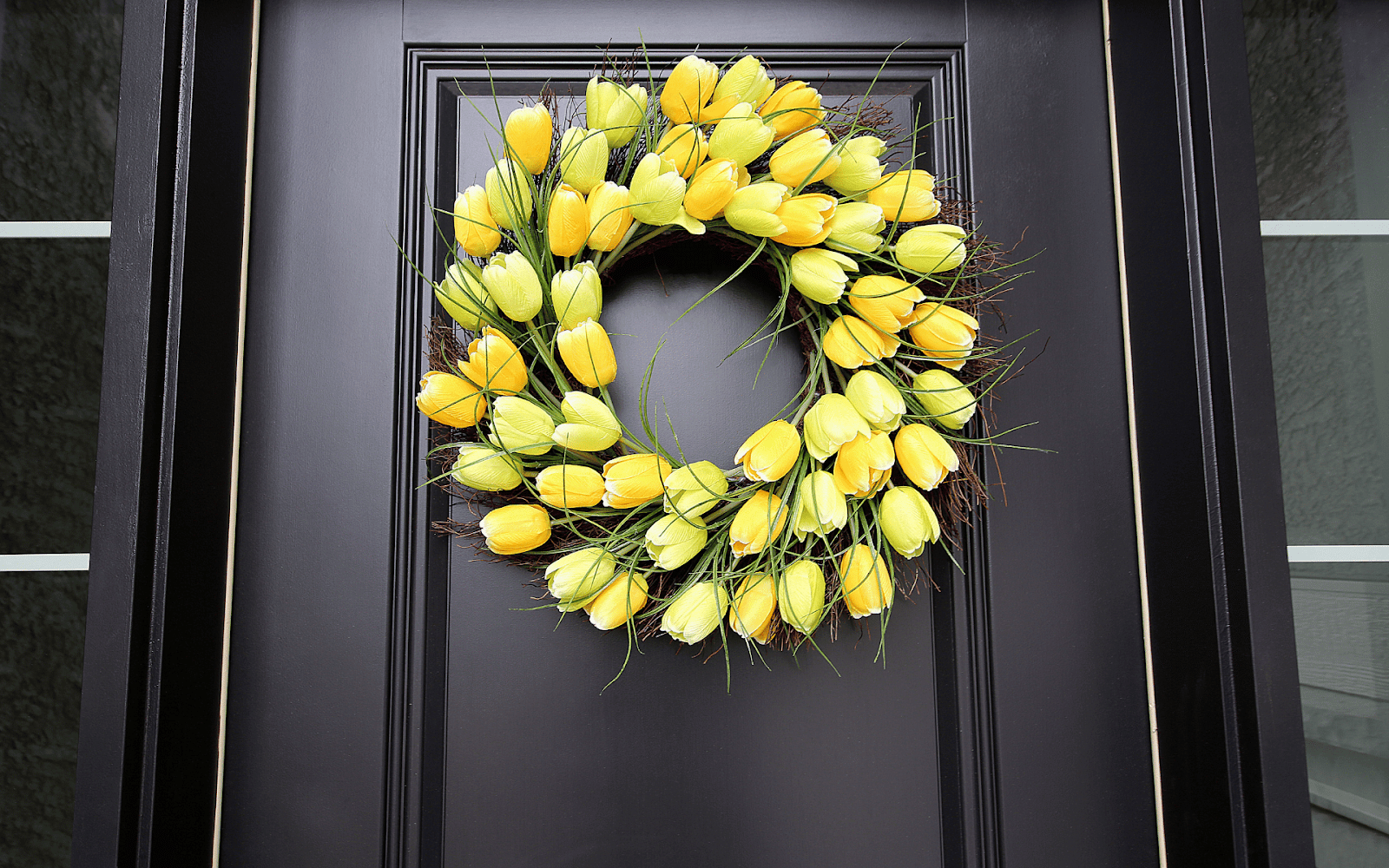 A wreath on a doorDescription automatically generated