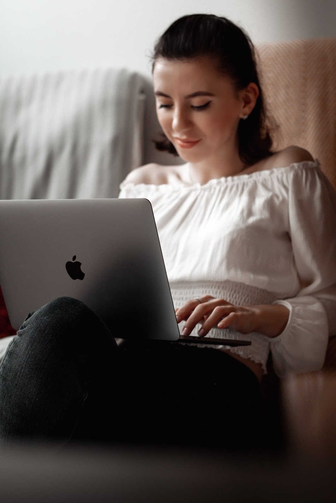 Student using laptop