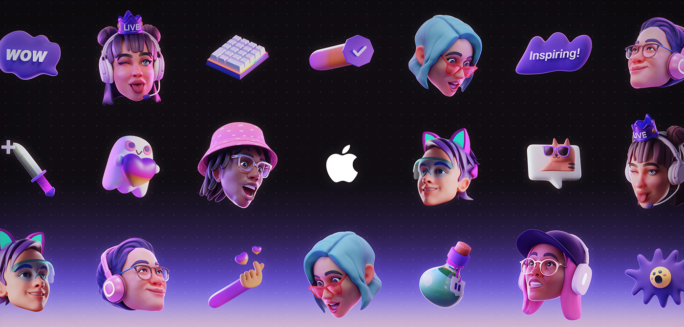 Artifact from the 3D Illustrations Enhance Twitch App on Apple Store article on Abduzeedo