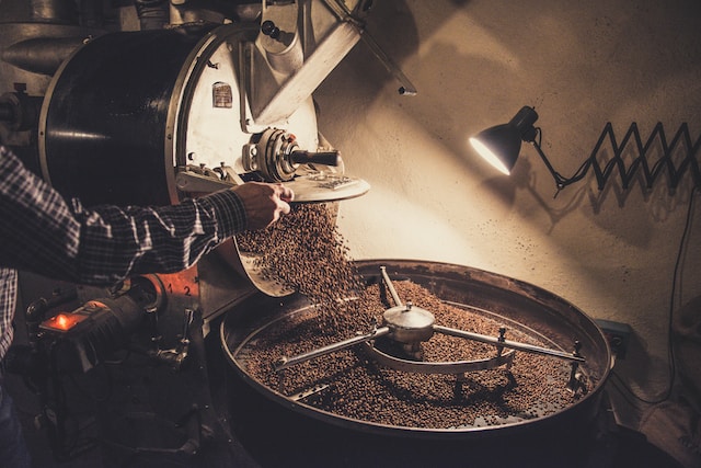 roasting coffee