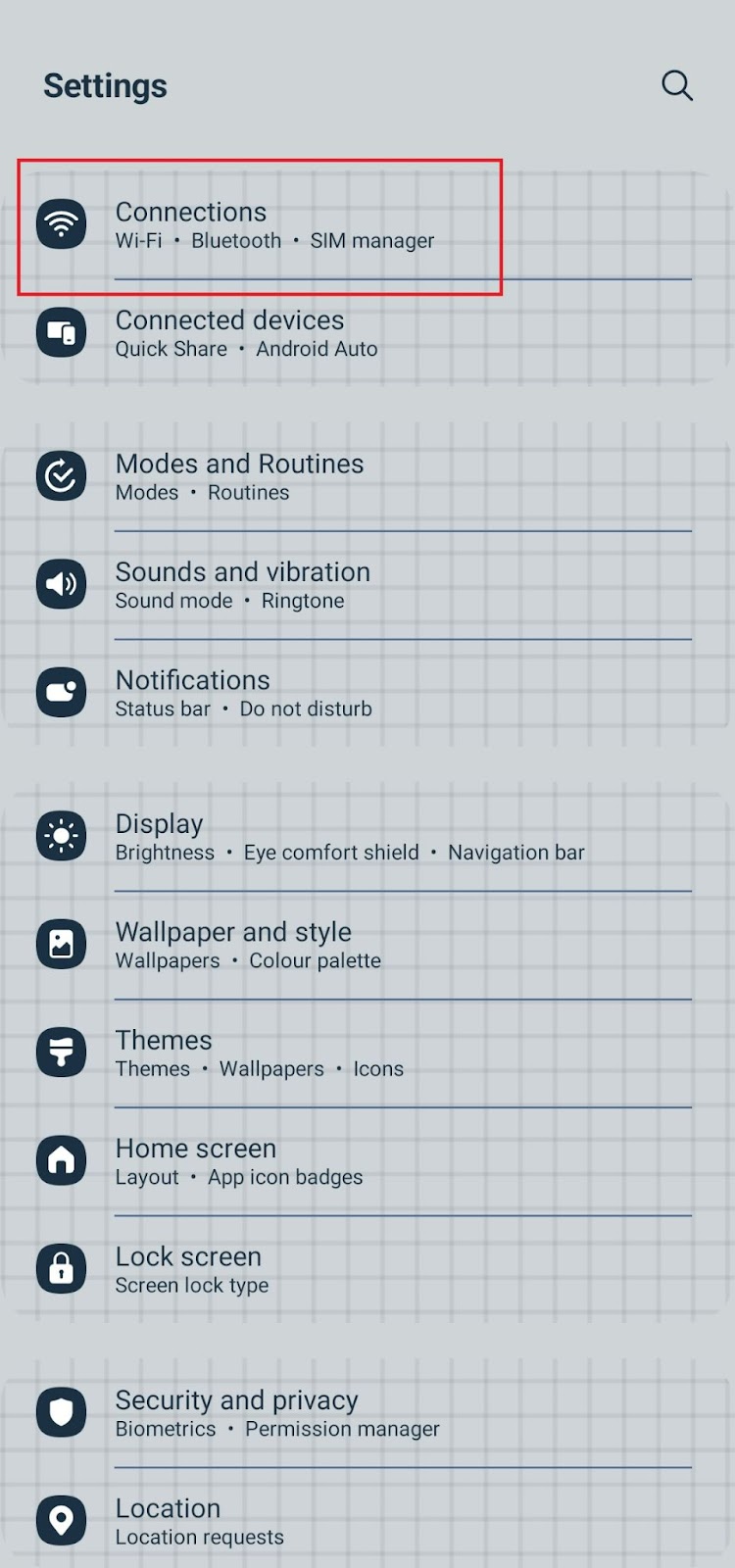 Screenshot of Network Settings on Android