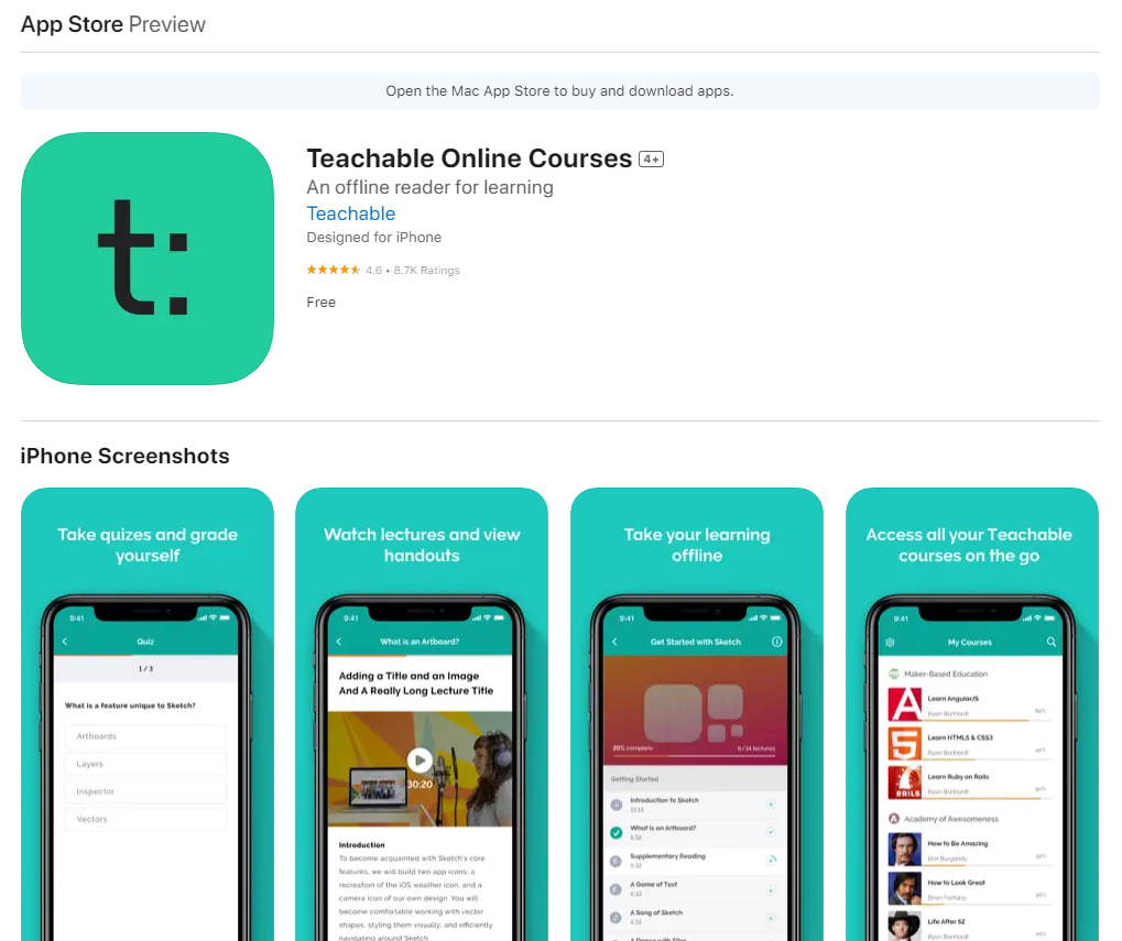 Mobile App for Teachable