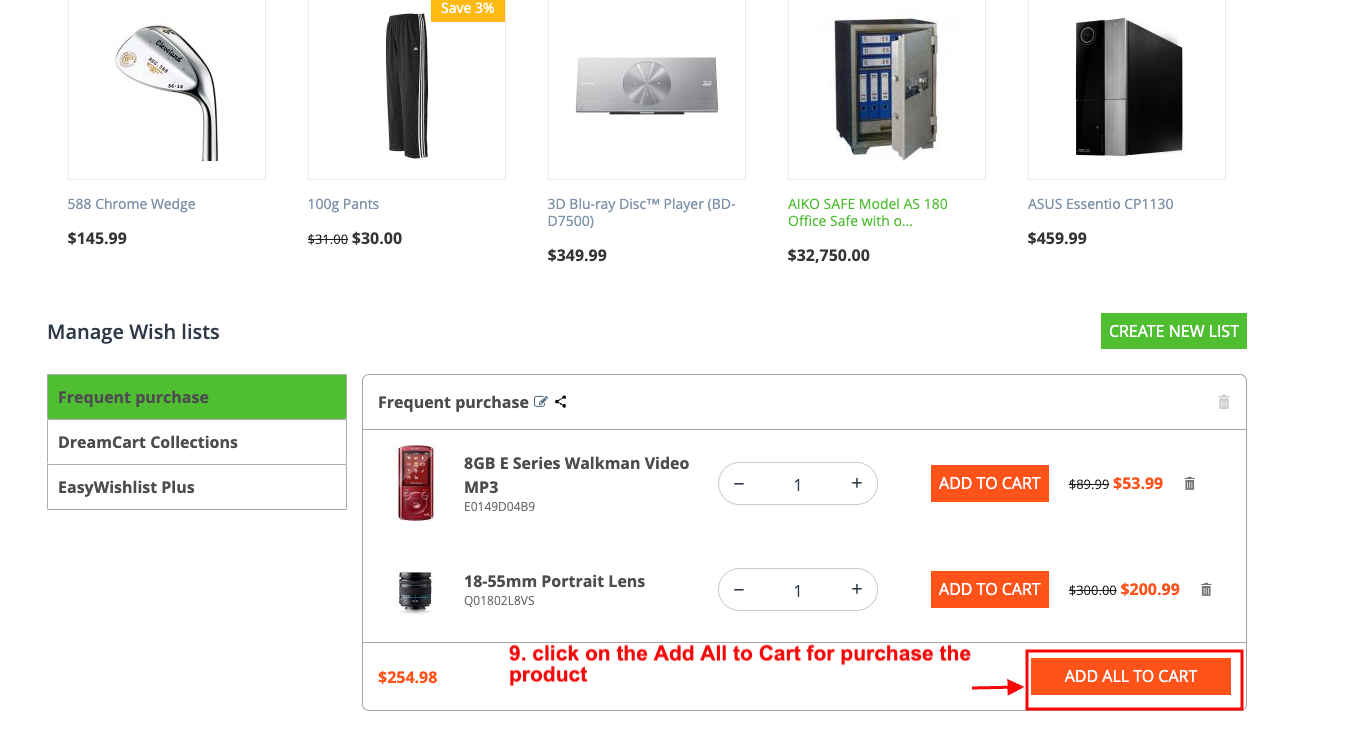 share product cart