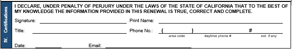 Picture of 2024 Business Tax Renewal Form Section 4